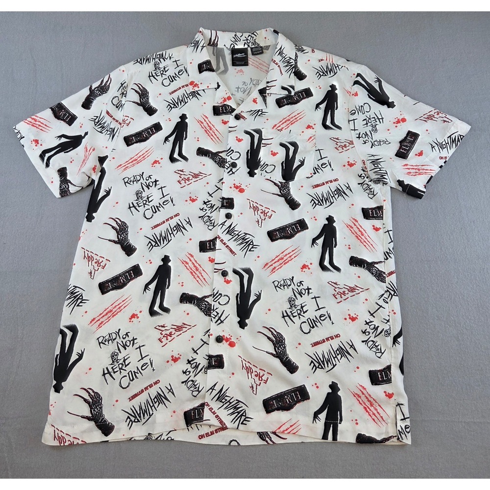A Nightmare on Elm Street Freddy Krueger Men's Large Button-Up Shirt Mad Engine